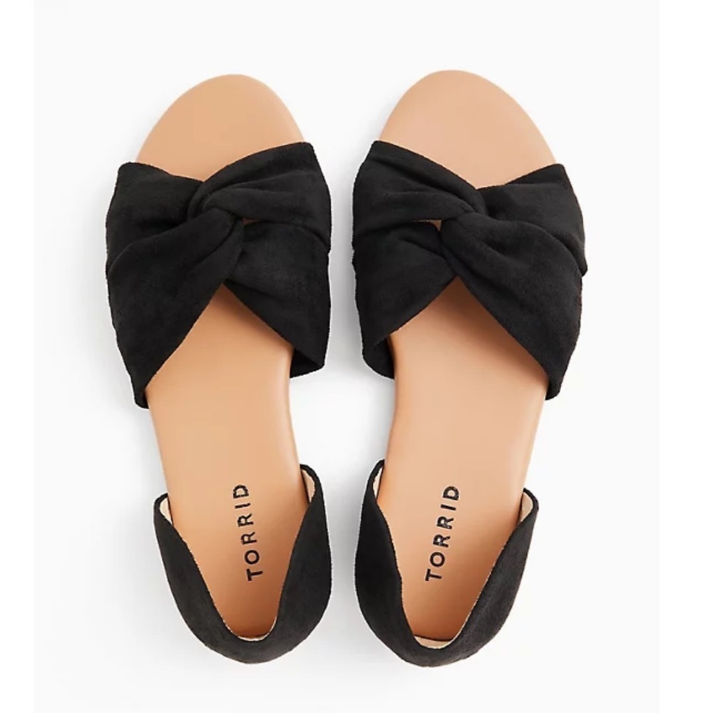 Torrid Black Faux Suede Twist Flats